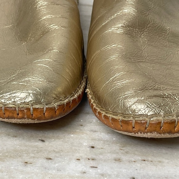 BEEK loafers gold women’s slip on sz 8 hand made - Picture 3 of 13